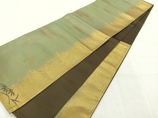 平和屋着物◎太鼓柄袋帯 梅松文 引箔 正絹 逸品 AABH5557uk