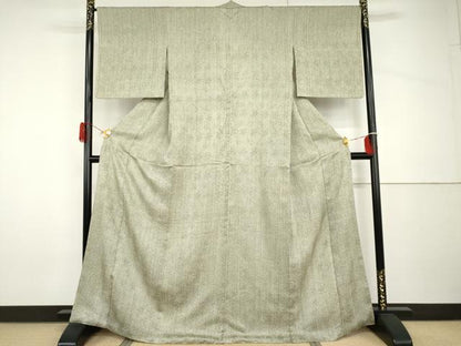 平和屋着物●名門　藤娘きぬたや・杢目絞り　小紋　正絹　逸品　AABH8885cs