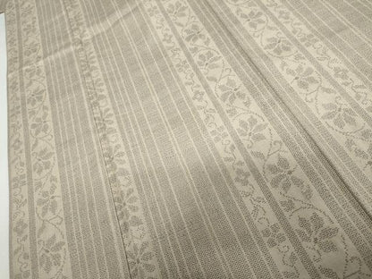 平和屋着物●結城紬　100亀甲　花唐草間道　正絹　逸品　AABH8917cs