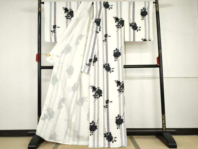 平和屋着物○松田聖子 SEIKOMATSUDA 小紋 薔薇 バラ 洗える着物 未使用