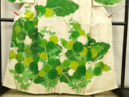 平和屋着物■訪問着　駒刺繍　飛鶴草花文　金彩　正絹　逸品　DABE6082cm