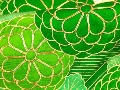 平和屋着物■訪問着　駒刺繍　飛鶴草花文　金彩　正絹　逸品　DABE6082cm