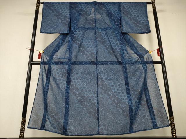 平和屋着物＊夏物　小紋　紗　花菱文　洗える着物　AABF9505jd 平和屋着物＊夏物 小紋 紗 花菱文 洗える着物 AABF9505jd 【公式通販】