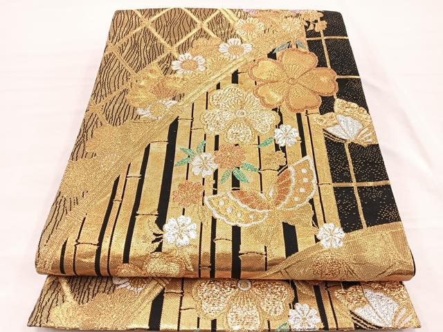 平和屋着物○全通柄 京袋帯 組織 霞文 正絹 逸品 CAAX7258hy 逸品