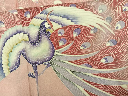 平和屋着物■訪問着 孔雀文 暈し染め 正絹 逸品 AABH7535oa