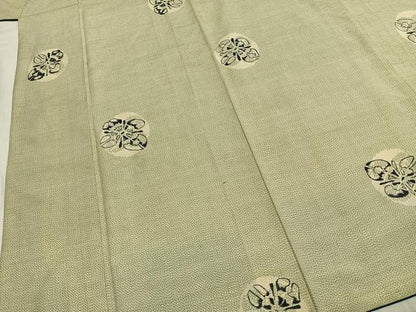 平和屋着物●上質な紬　花丸文　正絹　逸品　AABH4955fy