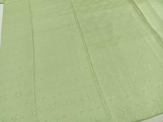 平和屋着物●上質な色無地　草花地紋　夏虫色　正絹　逸品　未使用　AABH4954fy