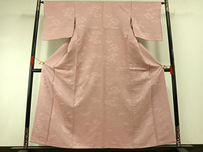 平和屋着物●上質な色無地　青海波地紋　虹色　正絹　逸品　AABH4962fy