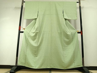 平和屋着物●上質な色無地　草花地紋　夏虫色　正絹　逸品　未使用　AABH4954fy
