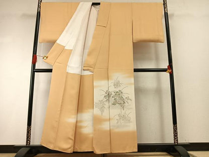 平和屋着物●豪華色留袖　寿光織　草花文　暈し染め　金銀糸　正絹　逸品　AABH4977fy