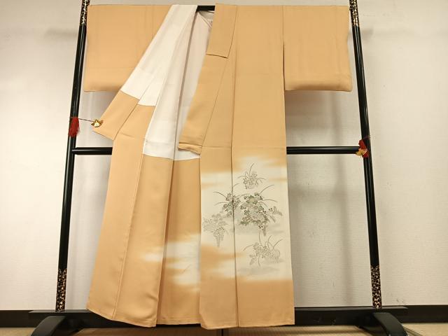 平和屋着物●豪華色留袖　寿光織　草花文　暈し染め　金銀糸　正絹　逸品　AABH4977fy