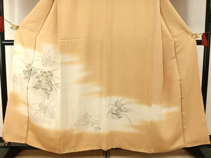 平和屋着物●豪華色留袖　寿光織　草花文　暈し染め　金銀糸　正絹　逸品　AABH4977fy