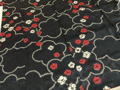 平和屋着物●上質な小紋　絞り　舞花文　正絹　逸品　未使用　AABH4970fy