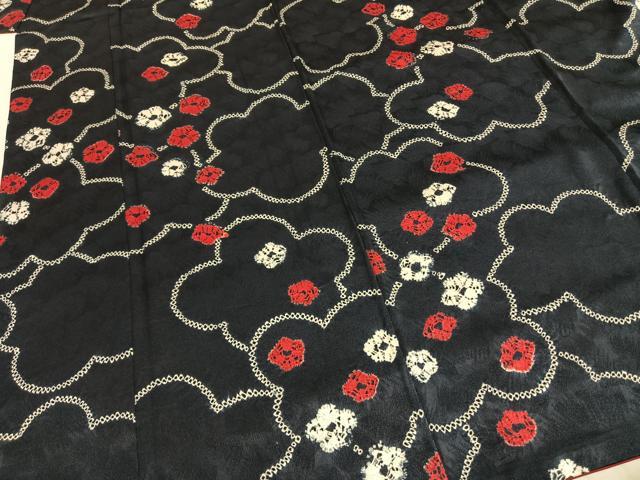 平和屋着物●上質な小紋　絞り　舞花文　正絹　逸品　未使用　AABH4970fy