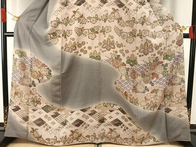 平和屋着物●訪問着　作家物　辻が花　暈し染め　金彩　三越扱い　正絹　逸品　AABH4989fy