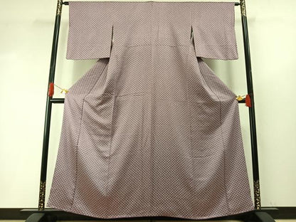 平和屋着物●上質な小紋　絞り　鹿の子文様　正絹　逸品　AABH4973fy