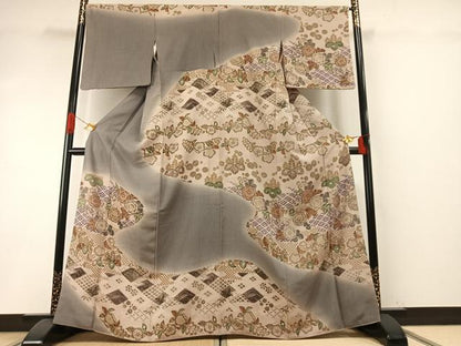 平和屋着物●訪問着　作家物　辻が花　暈し染め　金彩　三越扱い　正絹　逸品　AABH4989fy