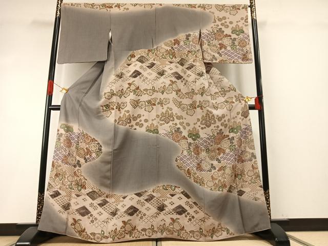 平和屋着物●訪問着　作家物　辻が花　暈し染め　金彩　三越扱い　正絹　逸品　AABH4989fy