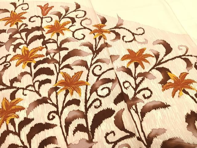 平和屋着物●訪問着　花唐草文　正絹　逸品　AABH4967fy