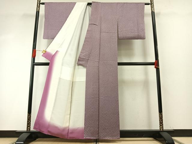 平和屋着物▽上質な小紋　単衣　絞り　鹿の子文様　正絹　逸品　AABH8573jh 平和屋着物▽上質な小紋 単衣 絞り 鹿の子文様 正絹 逸品 AABH8573jhの