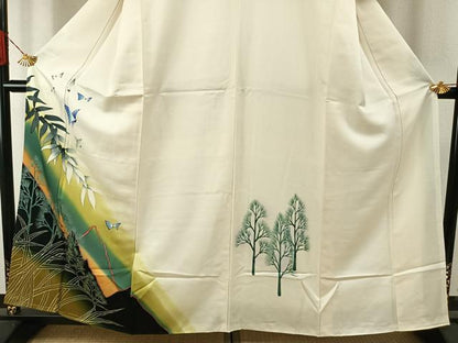 平和屋着物●訪問着　舞蝶文　ろうけつ染め　暈し染め　正絹　逸品　AABH5007fy