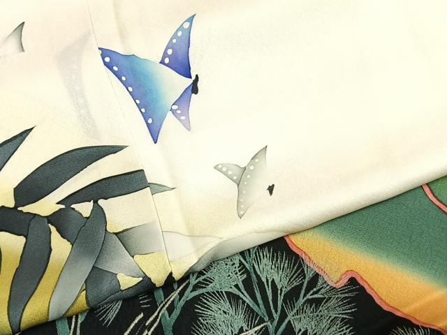 平和屋着物●訪問着　舞蝶文　ろうけつ染め　暈し染め　正絹　逸品　AABH5007fy