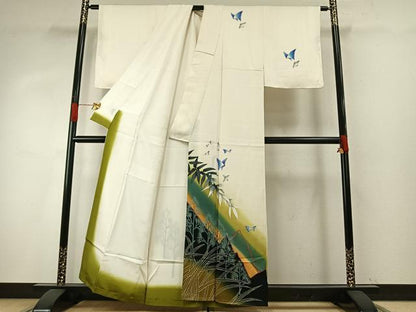 平和屋着物●訪問着　舞蝶文　ろうけつ染め　暈し染め　正絹　逸品　AABH5007fy