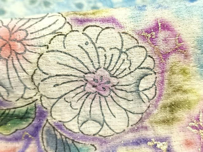 平和屋着物●豪華振袖　辻が花　暈し染め　金彩　金通し地　正絹　逸品　AABH5005fy