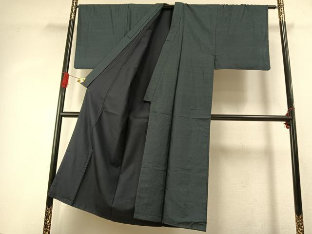 平和屋着物●男性　紬　亀甲文　正絹　逸品　AABH5021fy