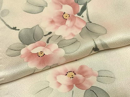 平和屋着物●上質な小紋　手描き　枝花文　暈し染め　正絹　逸品　未使用　AABH5025fy