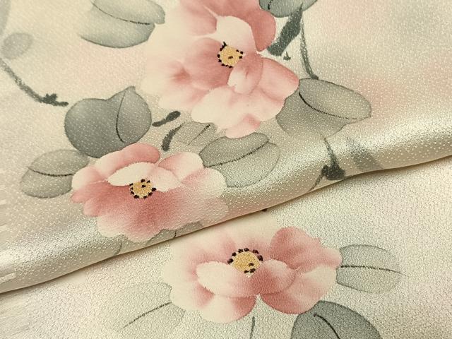 平和屋着物●上質な小紋　手描き　枝花文　暈し染め　正絹　逸品　未使用　AABH5025fy