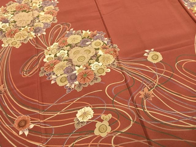 平和屋着物●振袖　草花文　洗える着物　AABH5022fy