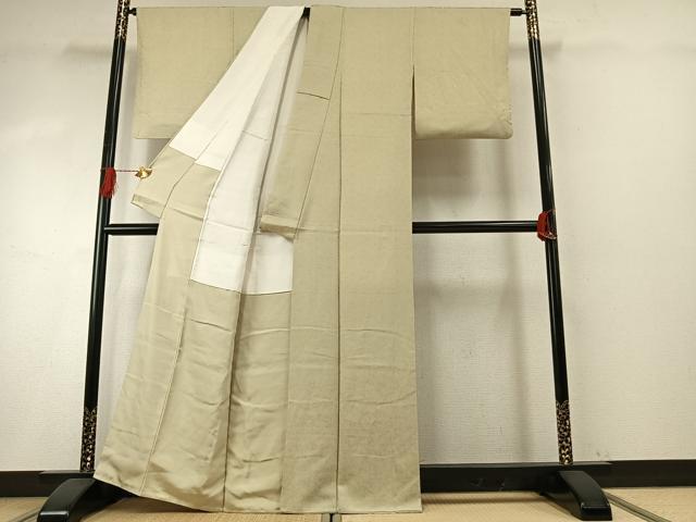 平和屋着物●上質な色無地　花唐草地紋　女郎花色　正絹　逸品　AABH5030fy