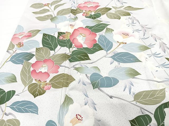 平和屋着物■訪問着　友禅　枝垂れ花文　正絹　逸品　CABF4904xe