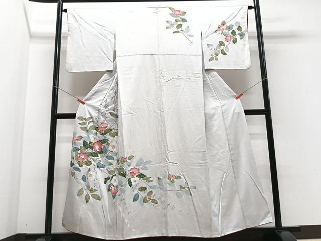 平和屋着物■訪問着　友禅　枝垂れ花文　正絹　逸品　CABF4904xe