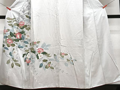 平和屋着物■訪問着　友禅　枝垂れ花文　正絹　逸品　CABF4904xe