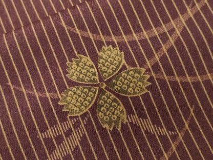平和屋着物■小紋　芝草花文　洗える着物　CABF3783ev