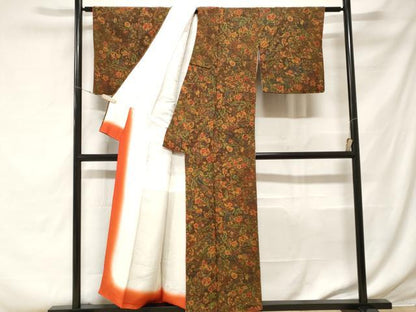 平和屋着物■上質な小紋 更紗hなもん 鬼しぼ縮緬 正絹 逸品 CABF3764ev