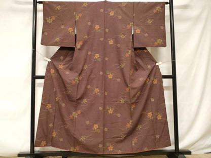 平和屋着物■小紋　芝草花文　洗える着物　CABF3783ev