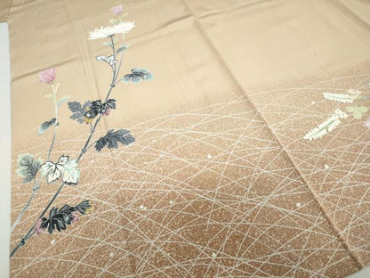 平和屋着物●人間国宝・羽田登喜男　訪問着　草花文　暈し染め　正絹　逸品　DABD9394ud