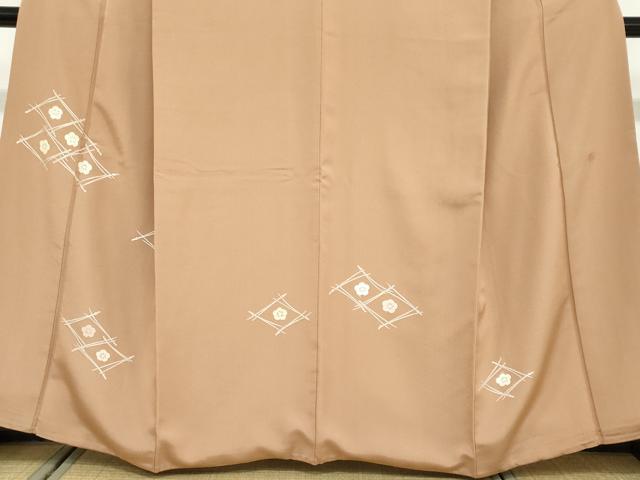 平和屋着物●山口美術織物　皇室　伊勢神宮御用　西陣織　訪問着　敷松葉梅文　銀糸　正絹　逸品　DABD9393ud