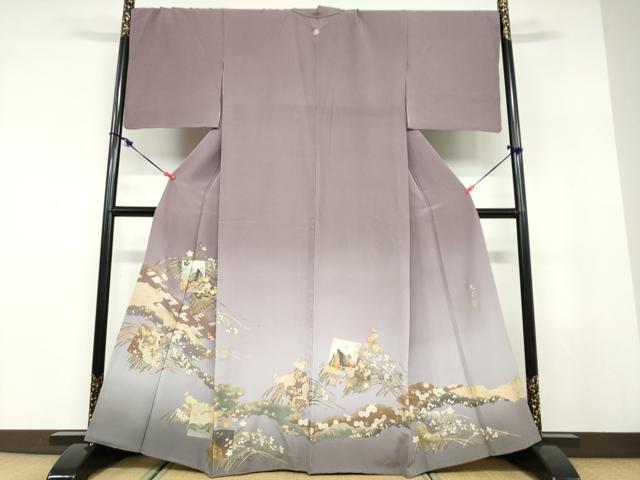 平和屋着物●金彩友禅　卓越技能者・名工・和田光正　色留袖　女人色紙重ね草花文　暈し染め　金彩　正絹　逸品　DABD9481ud
