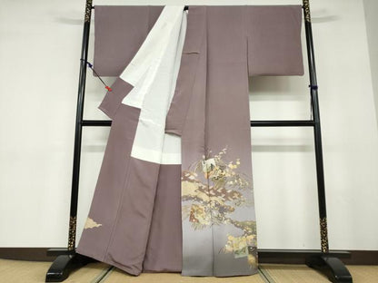 平和屋着物●金彩友禅　卓越技能者・名工・和田光正　色留袖　女人色紙重ね草花文　暈し染め　金彩　正絹　逸品　DABD9481ud