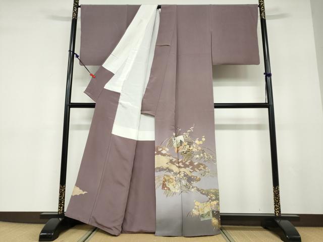 平和屋着物●金彩友禅　卓越技能者・名工・和田光正　色留袖　女人色紙重ね草花文　暈し染め　金彩　正絹　逸品　DABD9481ud