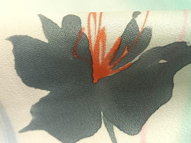 平和屋着物○訪問着 手描き 枝花文 暈し染め 正絹 逸品 AABH5067fy
