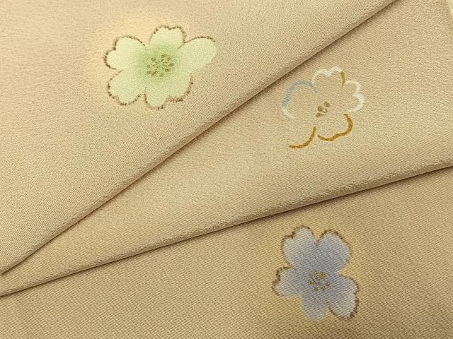 平和屋着物●上質な小紋　舞桜文　暈し染め　正絹　逸品　AABH5050fy