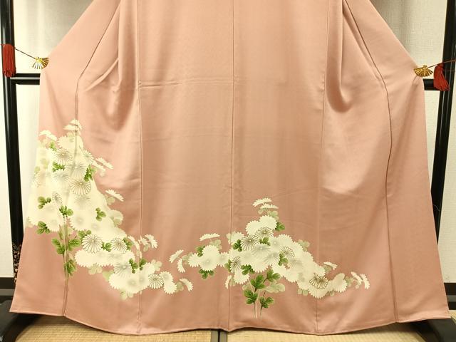 平和屋着物●豪華色留袖　刺繍　草花文　金彩　正絹　逸品　AABH5066fy