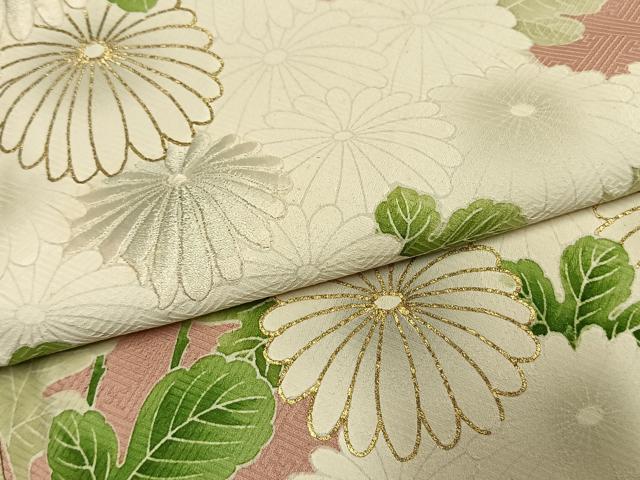 平和屋着物●豪華色留袖　刺繍　草花文　金彩　正絹　逸品　AABH5066fy