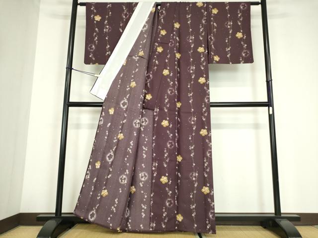 平和屋着物▽小紋 単衣 枝垂れ桜 洗える着物 DABE4180az