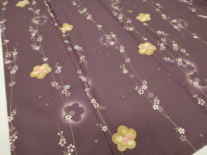 平和屋着物▽小紋　単衣　枝垂れ桜　洗える着物　DABE4180az